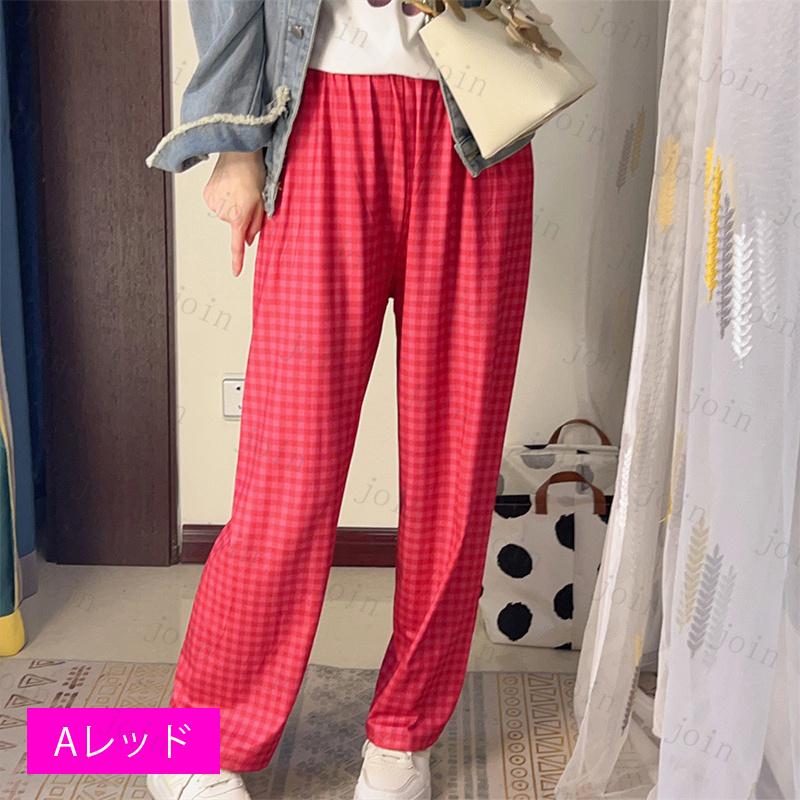 rg26#ルームパンツ レディース 国内発送 2type パジャマパンツ ロング ルームウェア 格子柄 ウェストゴム 寝巻き 部屋着 カジュアル ロングパンツ パジャマ |  | 09