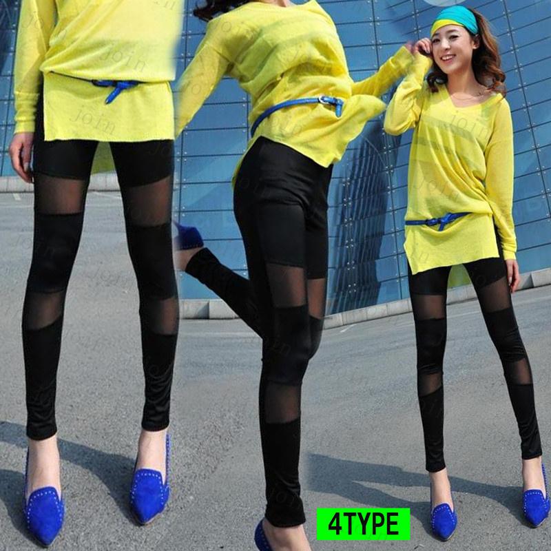 RG66# レギンス レディース スポーツ  ボトムス  レース切替 ストレッチ フリーサイズ 無地 ウエストゴム  美脚 伸縮性 フェイクレザー パンツ  10丈 |  | 18