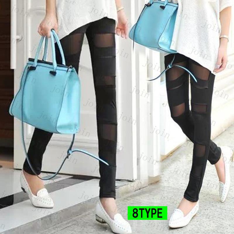 RG66# レギンス レディース スポーツ  ボトムス  レース切替 ストレッチ フリーサイズ 無地 ウエストゴム  美脚 伸縮性 フェイクレザー パンツ  10丈 |  | 22