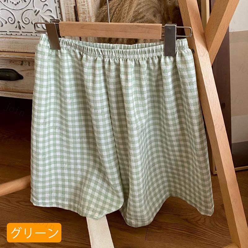 rg73# ショットパンツ 短パン ルームパンツ レディース 国内発送 9color パジャマパンツ ルームウェア 格子柄 ウェストゴム 寝巻き 部屋着 カジュアル パジャマ |  | 15