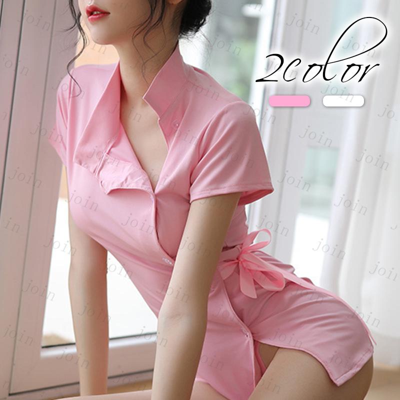 s19# コスプレ ナース服 ピンク ホワイト コスチューム ワンピース ミニ 丈 ランジェリー ナースキャップ | 