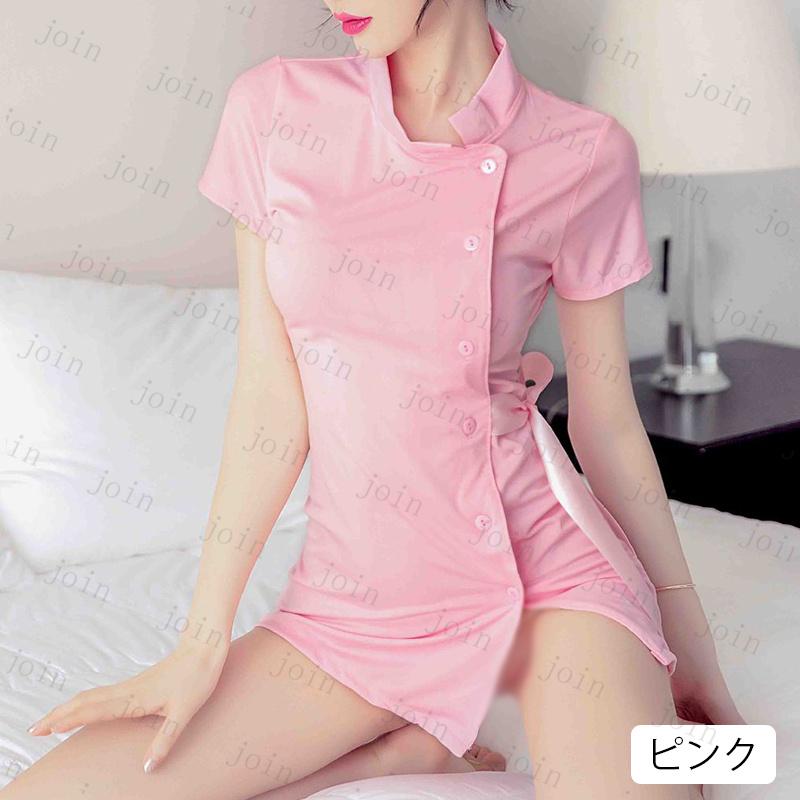 s19# コスプレ ナース服 ピンク ホワイト コスチューム ワンピース ミニ 丈 ランジェリー ナースキャップ |  | 07