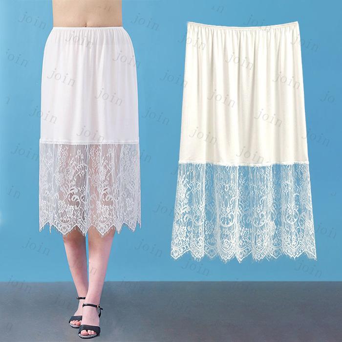 ペチコート (#SK25) 2color スカート ロング レース 花柄 日本国内