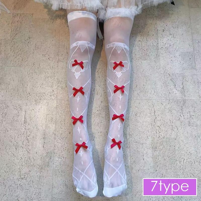 st29#ニーハイ ストッキング 当日発送 8type ストッキング レディース 膝上 タイツ 伸縮性 大きいサイズ セクシーランジェリー 透明感 レース 脚痩せ リボン |  | 07