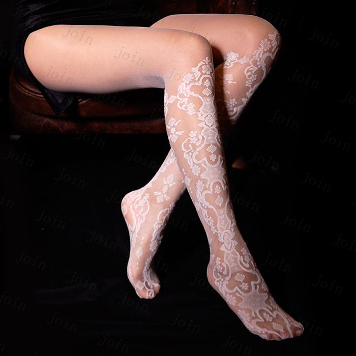 ストッキング レディース 日本国内当日発送 パンティストッキング 着圧 大きいサイズ  レース 美脚 美尻 ランジェリー インナー 脚痩せ 花柄 靴下 #st40 |  | 02