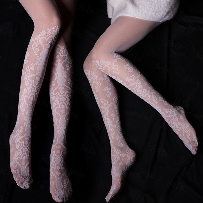 ストッキング レディース 日本国内当日発送 パンティストッキング 着圧 大きいサイズ  レース 美脚 美尻 ランジェリー インナー 脚痩せ 花柄 靴下 #st40 |  | 03