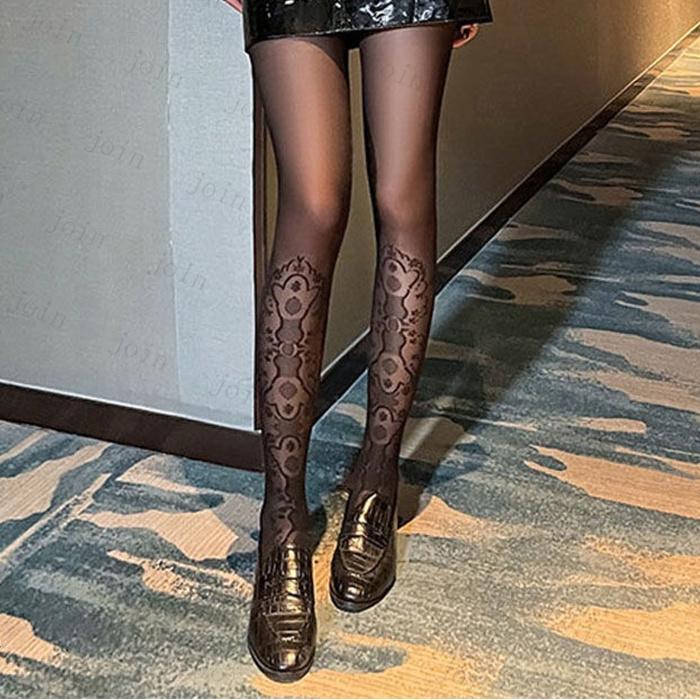 ストッキング レディース 日本国内当日発送 パンティストッキング 着圧 大きいサイズ  レース 美脚 美尻 ランジェリー インナー 脚痩せ 花柄 靴下 #st40 |  | 05