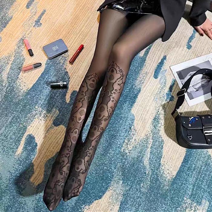 ストッキング レディース 日本国内当日発送 パンティストッキング 着圧 大きいサイズ  レース 美脚 美尻 ランジェリー インナー 脚痩せ 花柄 靴下 #st40 |  | 06