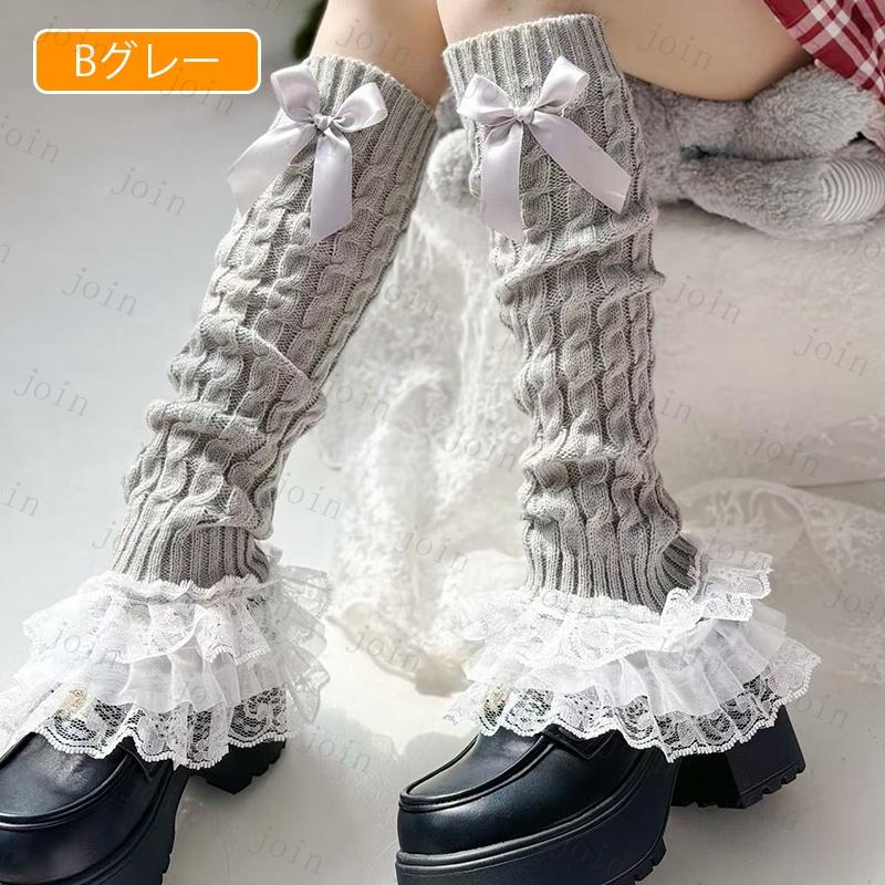 ハイソックス レディース (st47#) 当日発送 2type 8color ルーズソックス レッグウォーマー ロング lolita ロリータ風 ゆったり レース 可愛い くつ下 靴下 女性 |  | 10