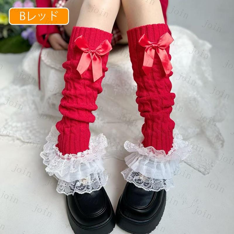 ハイソックス レディース (st47#) 当日発送 2type 8color ルーズソックス レッグウォーマー ロング lolita ロリータ風 ゆったり レース 可愛い くつ下 靴下 女性 |  | 11