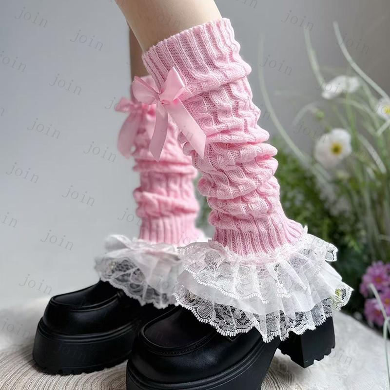 ハイソックス レディース (st47#) 当日発送 2type 8color ルーズソックス レッグウォーマー ロング lolita ロリータ風 ゆったり レース 可愛い くつ下 靴下 女性 |  | 16