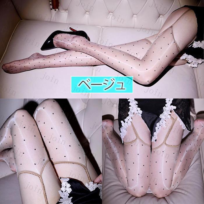 ガーターストッキング 光沢 (st52#) 日本国内当日発送 7color ストッキング レディース 水玉 ドット インナー 美脚 パンスト 大きいサイズ 黒 白 ベージュ 薄手 |  | 04