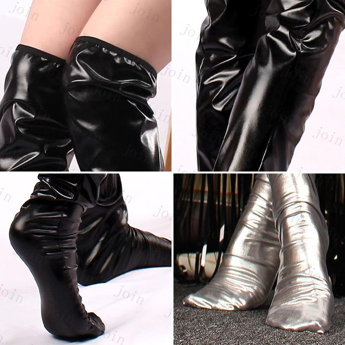 ストッキング 光沢 (st66#) 日本国内当日発送 4color タイツ パンスト ひざ上丈 大人 ニーハイストッキング 膝上 PUレザー フリーサイズ 伸縮性 ストレッチ 無地 |  | 14