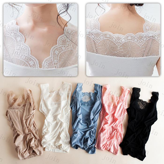 タンクトップ レディース 日本国内当日発送 6color キャミソール インナー レース ノースリーブ 透け感 トップス 肌着 シンプル ストレッチ 下着 #TK12 |  | 07