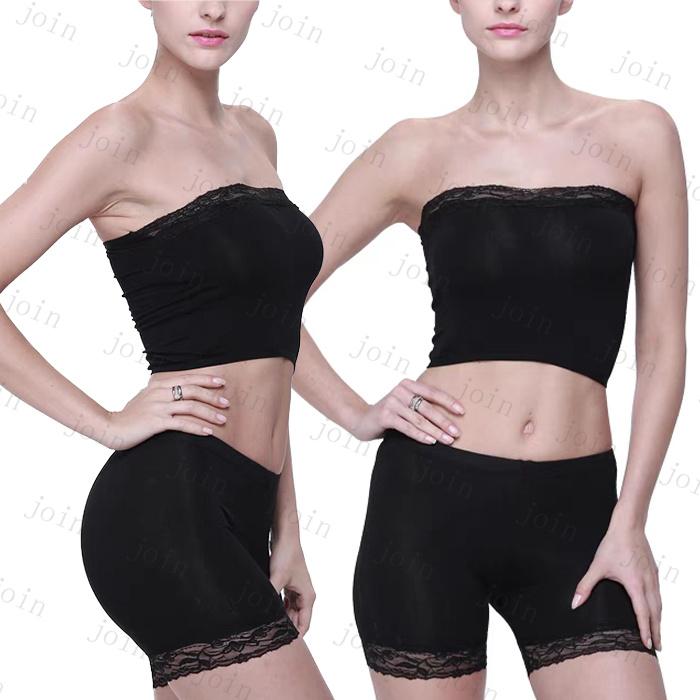 チューブトップ ショーツ セット (tk23#) 日本国内当日発送 上下セット 下着 インナー レディース ストラップレス ショートパンツ 無地 ノンワイヤー レース |  | 04