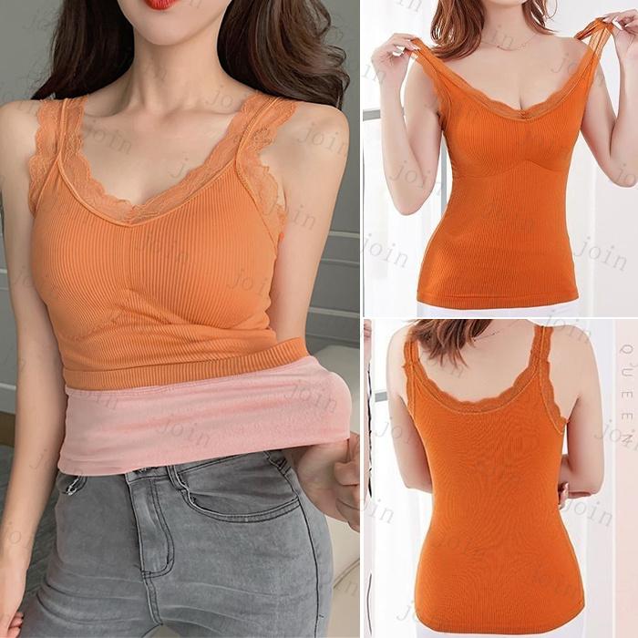 タンクトップ 裏起毛 カップ付き 日本国内当日発送 5color キャミソール 暖かい インナー レディース 保温 防寒 レース Vネック ナイトブラ 下着 #tk27 |  | 10