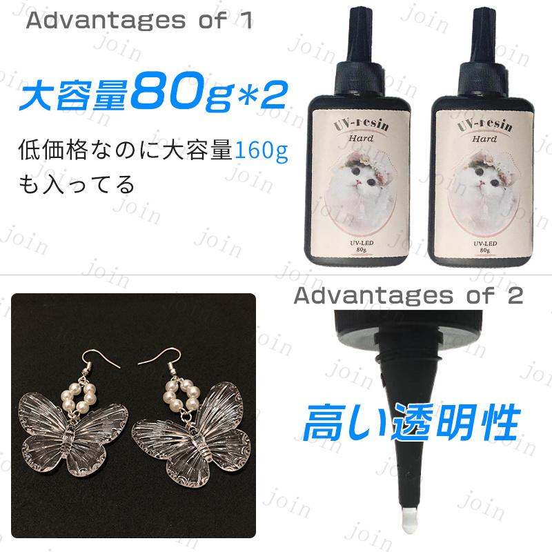 2本セット UVレジン液 日本国内当日発送 レジン液 80g×2 大容量 手芸 UVレジン 手作り ハンドメイド ハード 透明 レジン用品 uvレジン液 #uv176 |  | 01