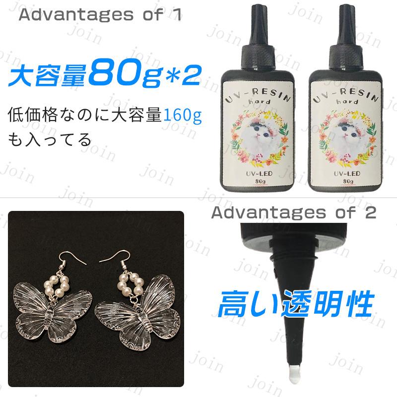 UVレジン液 日本国内当日発送 2本セット レジン液 80g×2 大容量 ハードタイプ レジンアートハンドメイド 透明 安い UV-LED対応 #uv177 |  | 01