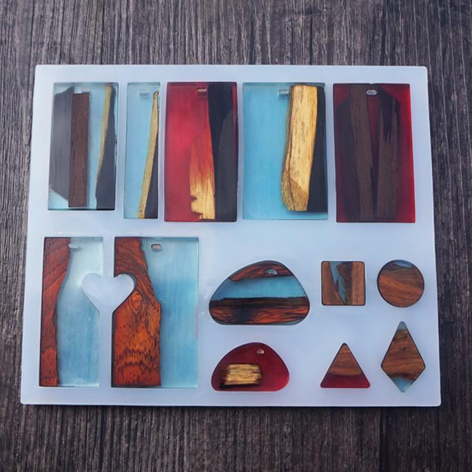 31種類シリコンモールド 穴あり 四角 正方形 uvレジンモールド uvレジン型 三角 丸い ネックレス ソフトモールド 指輪 アクセサリーパーツ セール #UV62 |  | 04