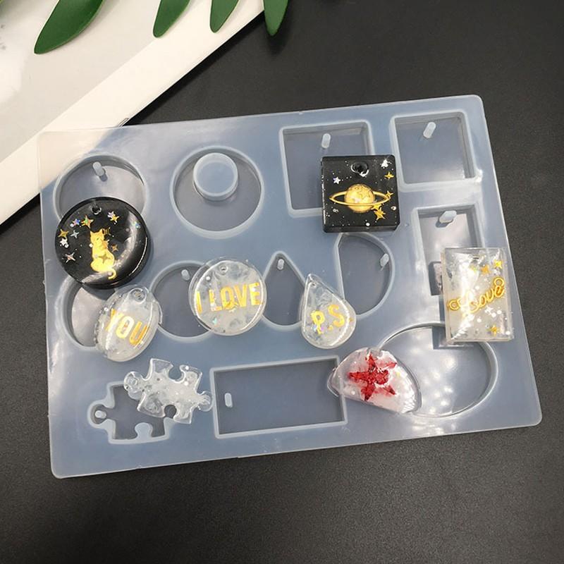 31種類シリコンモールド 穴あり 四角 正方形 uvレジンモールド uvレジン型 三角 丸い ネックレス ソフトモールド 指輪 アクセサリーパーツ セール #UV62 |  | 06