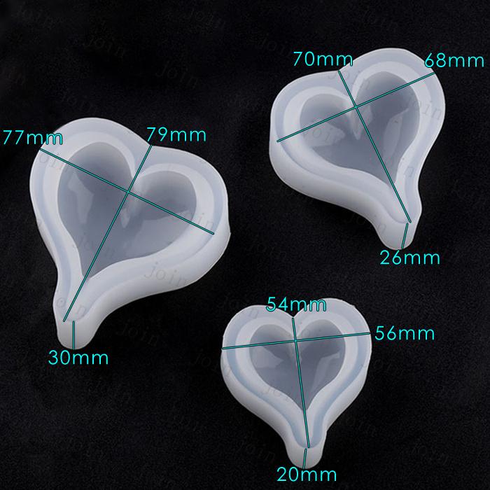 シリコンモールド 日本国内当日発送 3種類セット シリコンモールド 立体 ハート 封入パーツ 素材 入れ物 ハンドメイド レジン用品 手芸 #uvz298 |  | 05