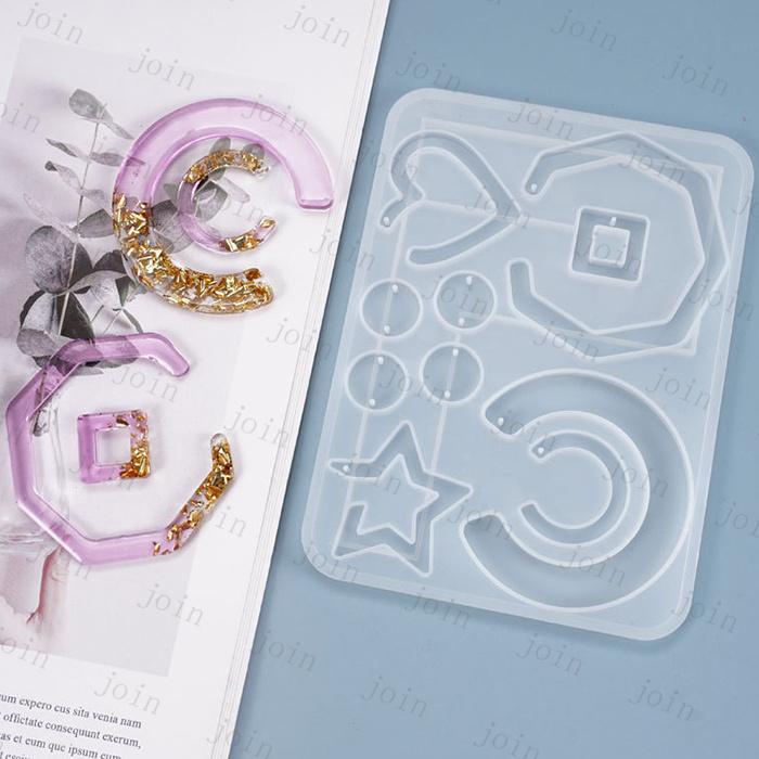 シリコンモールド 丸 日本国内当日発送 13種類セット 穴あり 葉っぱ 星 ハート 楕円 レジン型 いろんな形 混合 レジン封入 手芸材料 #uvz299 |  | 03