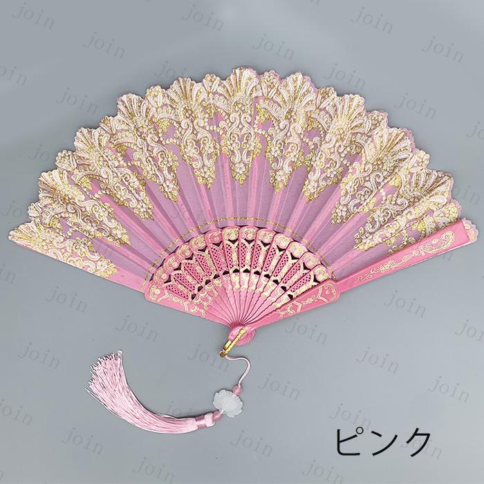 扇子 レディース (z143#) 当日発送 8color タッセル ハンドファン 折りたたみ 涼しい レース 刺繍 和装小物 女性用 夏物 おしゃれ 軽い プレゼント ギフト 上品 |  | 07