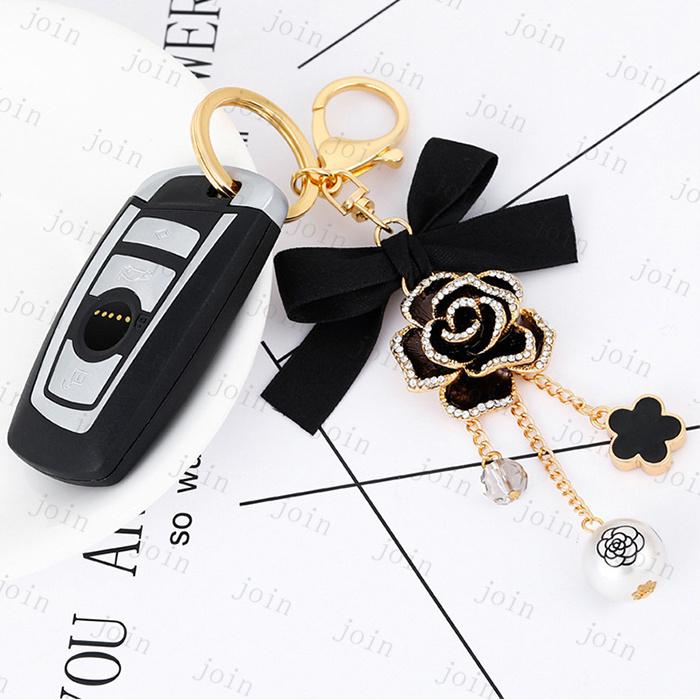 バッグチャーム 日本国内当日発送 4color キーホルダー おしゃれ 花 キラキラ パール キーリング 可愛い バッグアクセサリー ラインストーン 鍵 #z71 |  | 07