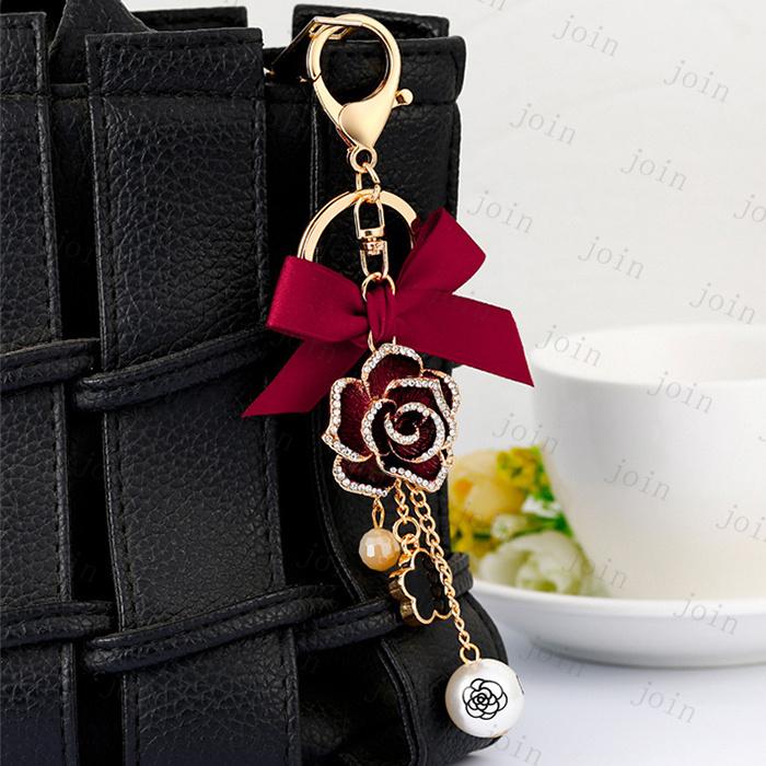 バッグチャーム 日本国内当日発送 4color キーホルダー おしゃれ 花 キラキラ パール キーリング 可愛い バッグアクセサリー ラインストーン 鍵 #z71 |  | 08