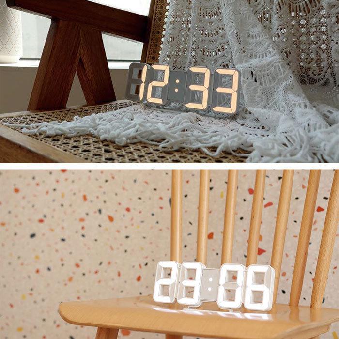 mooas LED時計周辺照度により明るさ自動調節 時間温度カレンダー機能卓上時計壁掛け時計 | 