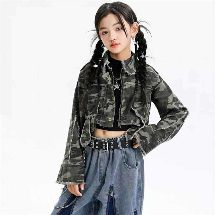 ストリート系 ダンス 衣装 ガールズ セットアップ 迷彩ジャケット