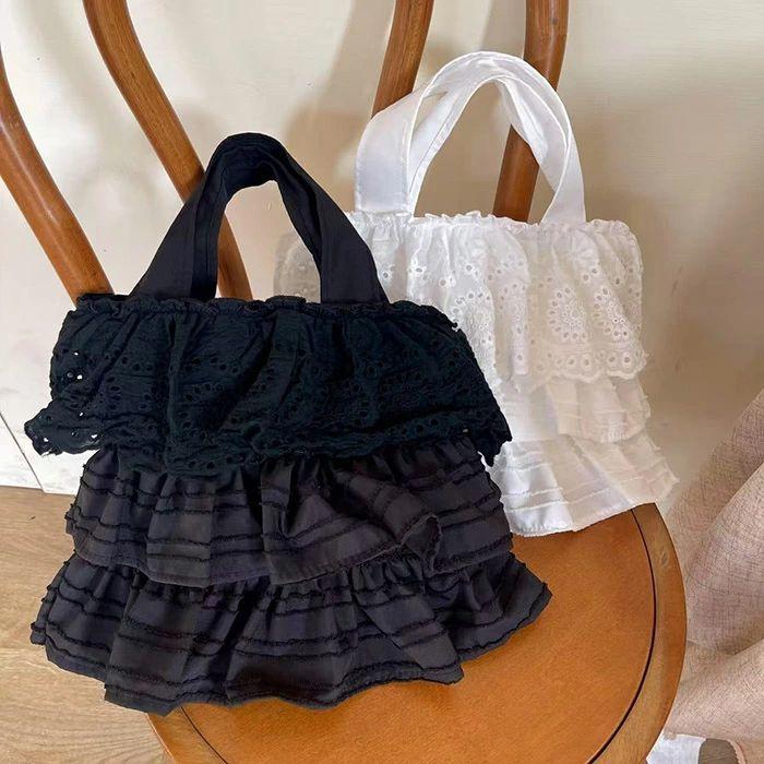 フリルバッグ レディース ハンドバッグ レース 小さめ フリル バッグ
