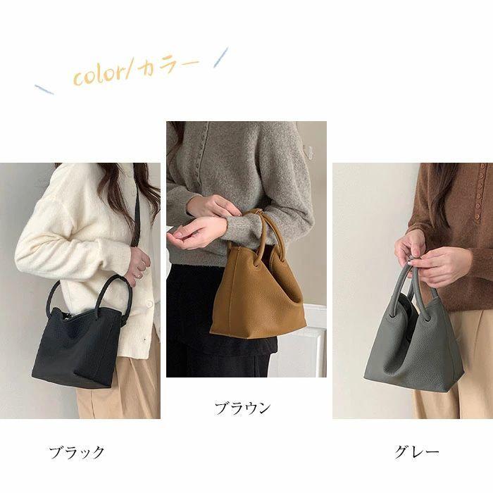 高級本革　キューブバッグ　バケツバッグ　ショルダーバッグ　グレー　ライトグレー 本革 バケツ型 バッグ ショルダーバッグ レディース 斜めがけ 軽量