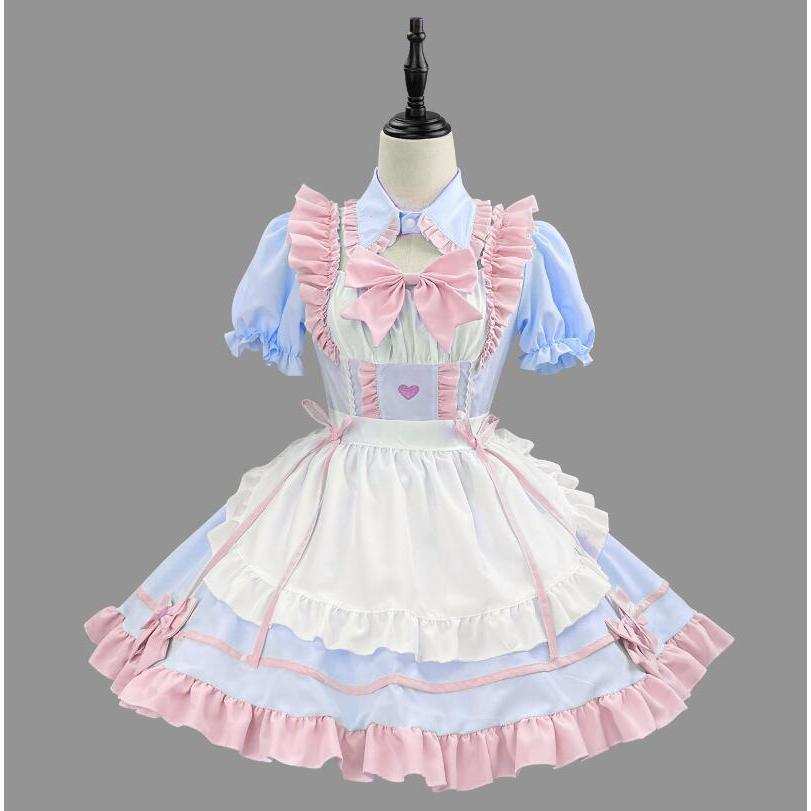 日系ロリータドレス可愛いメイドワンピース コスプレ衣装 ハロウィン