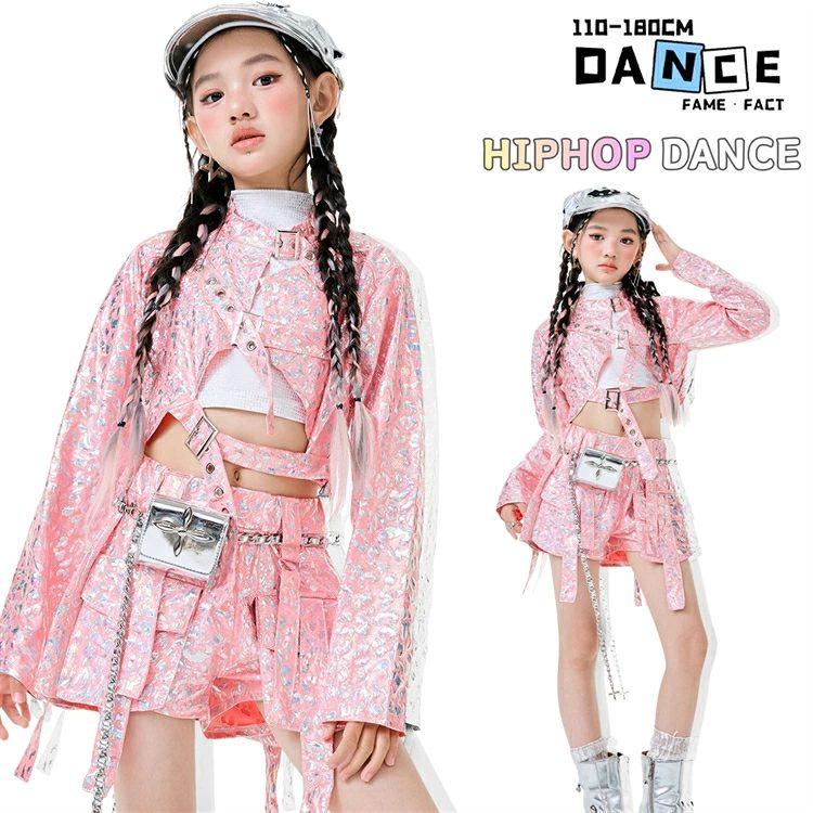 ダンス衣装 キッズ ピンク 女の子 セットアップ トップス 短パン