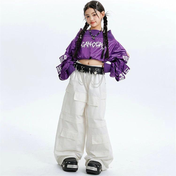 おしゃれ キッズ ダンス衣装 女の子 オフショルダー かっこいい 舞台服