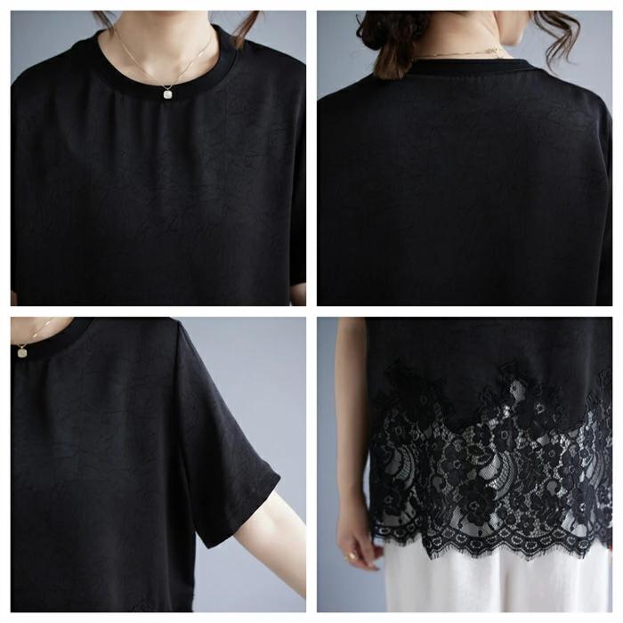 レース tシャツ ブラウス レディース トップス 半袖 刺繍 透け感
