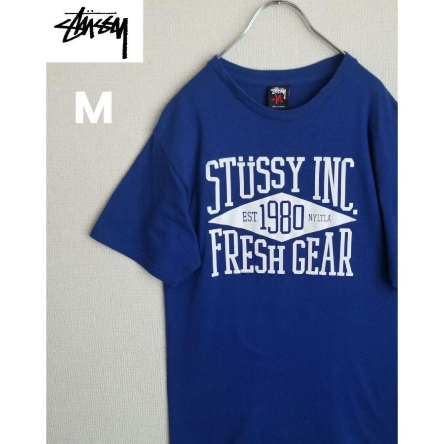 STUSSY OLD stussy ステューシー FRESH GEAR Tシャツ ブルー M : b 
