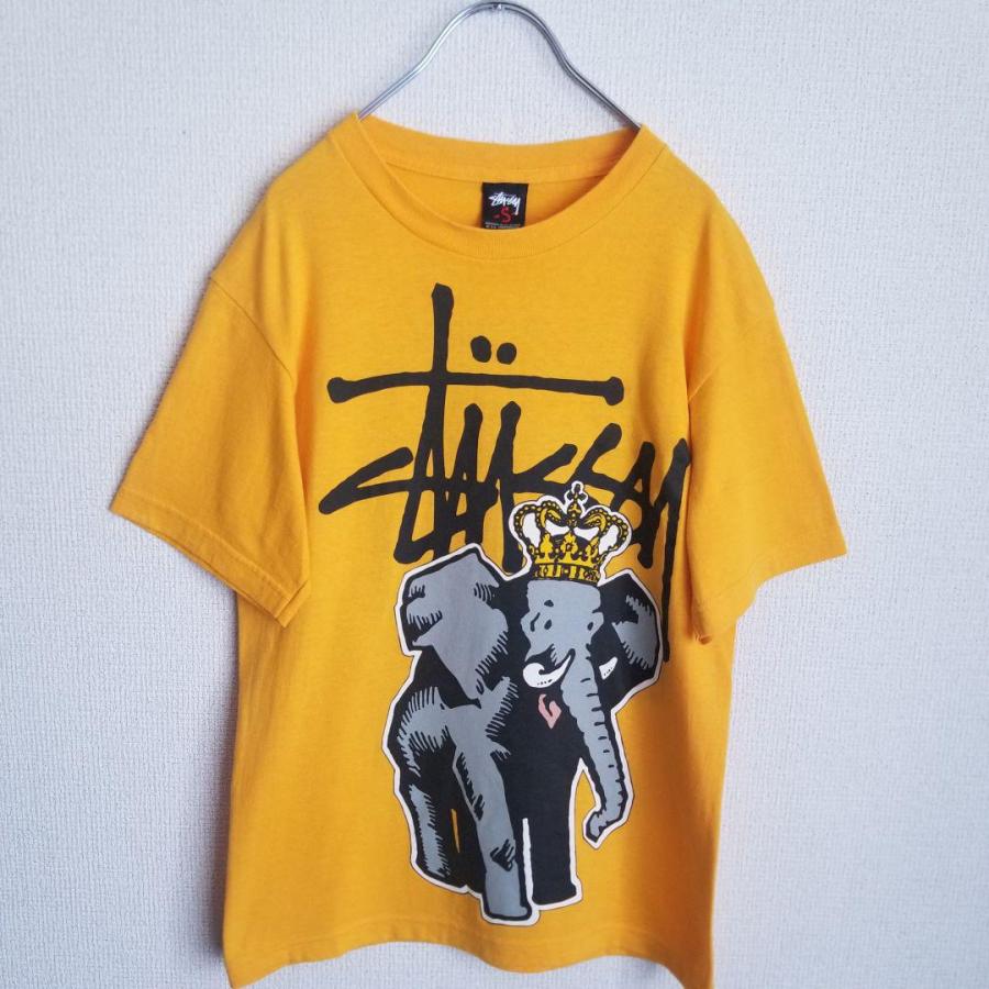 STUSSY OLD stussy ステューシー 王冠像 Tシャツ イエロー S STUSSY OLD stussy ステューシー 王冠像 Tシャツ イエロー S