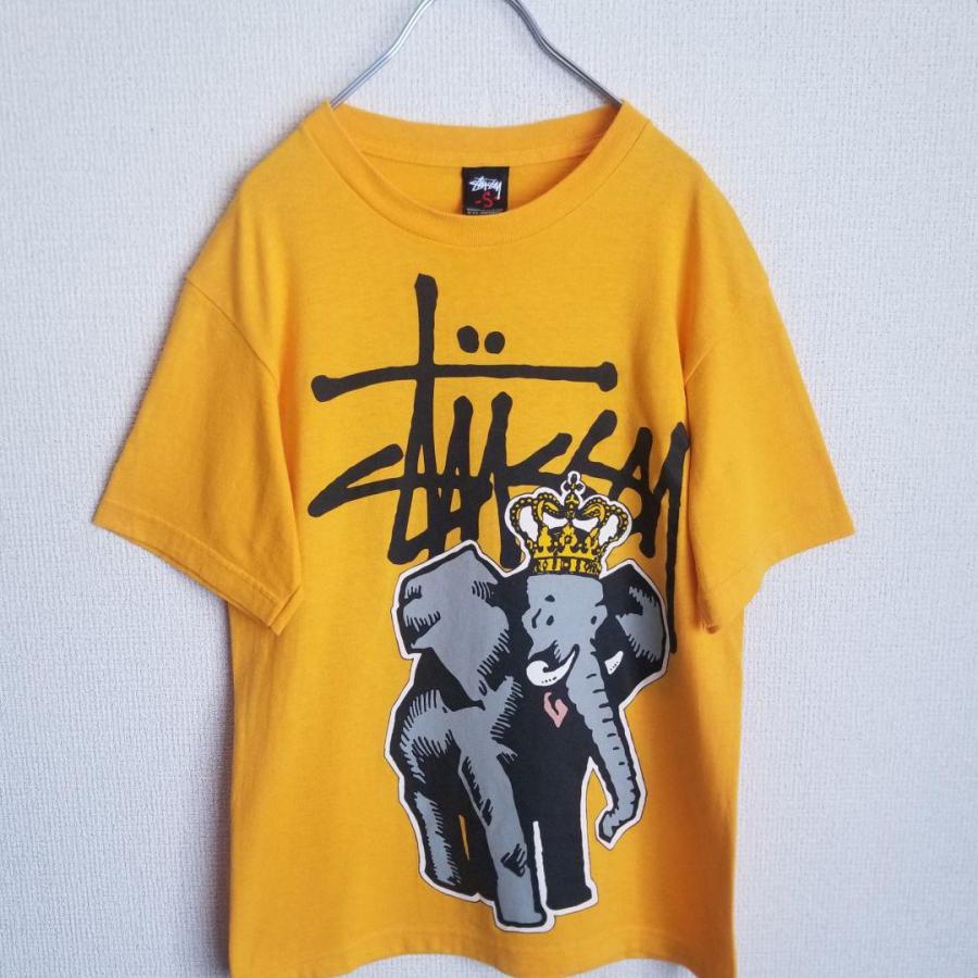 STUSSY OLD stussy ステューシー 王冠像 Tシャツ イエロー S STUSSY OLD stussy ステューシー 王冠像 Tシャツ イエロー S