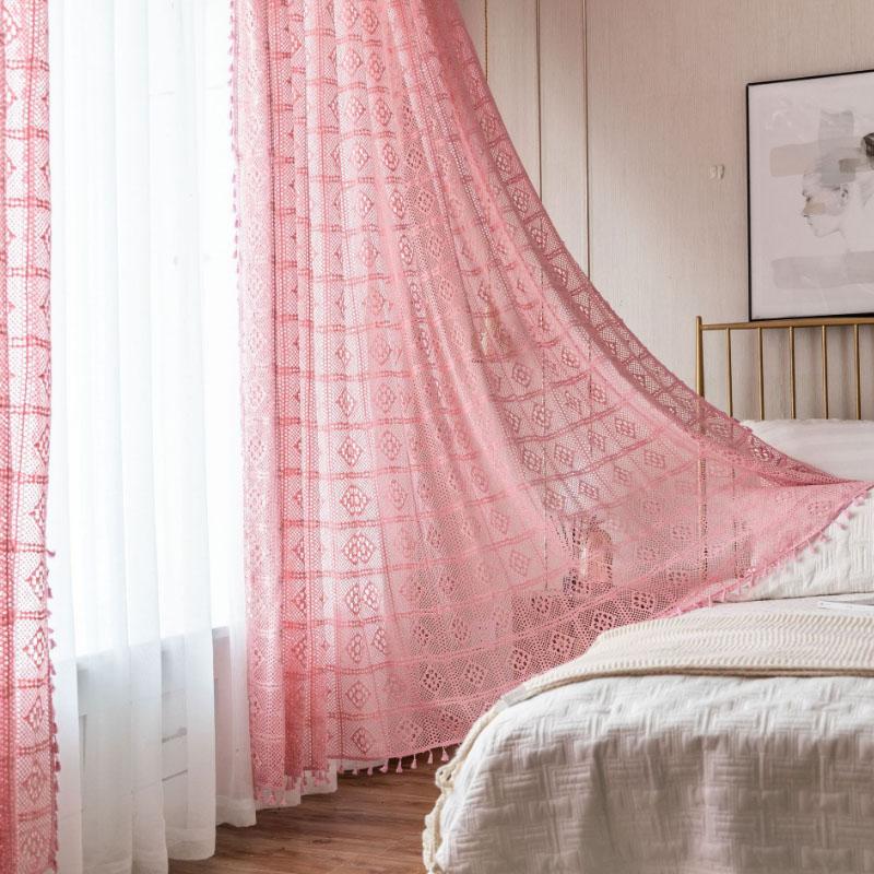 透光カーテン ニットカーテン 北欧 間仕切り カーテン ピンク 暖簾 のれんカーテン かわいい 部屋アレンジ おしゃれ 出窓用 Gd024 ジョーカー 通販 Yahoo ショッピング