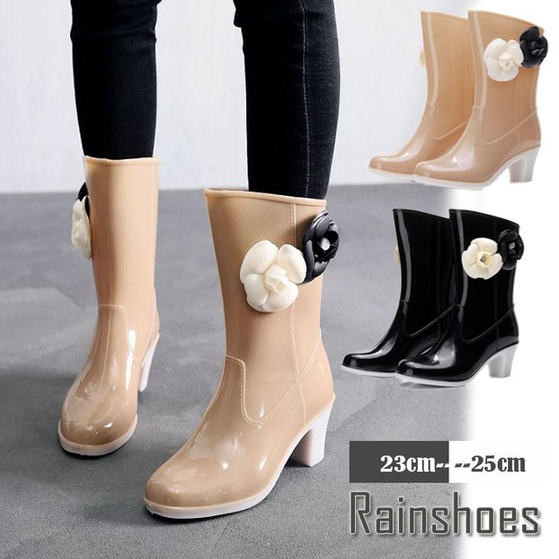 レインシューズ レインブーツ レディース 雨靴 完全防水 長靴 花飾り ハイヒール 軽量 柔らかい おしゃれ 通勤 通学 Rains051 ジョーカー 通販 Yahoo ショッピング