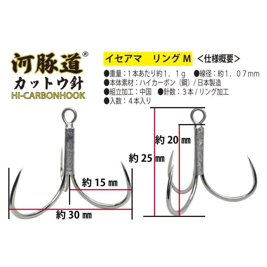 河豚道カットウ針イセアマ トリプル/リングM レッド 4本入 : JOKER