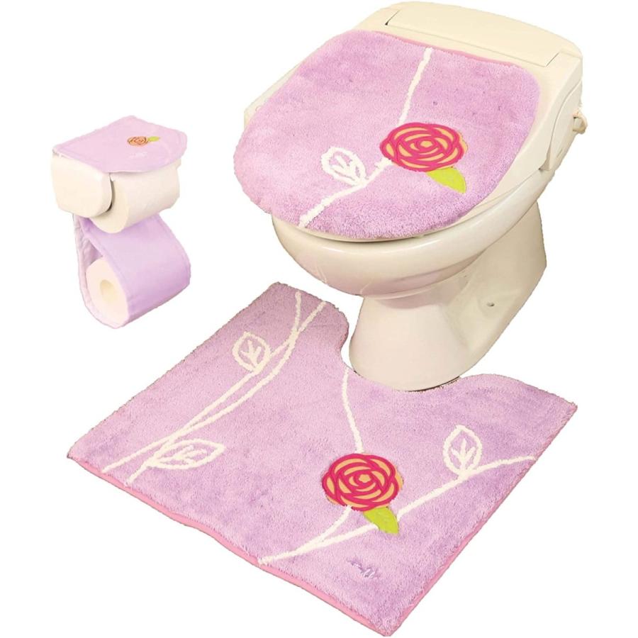 トイレマット セット かわいい 洗浄暖房型 3点 ペーパーホルダーカバー Japanのトイレマット ピンク 吸着タイプ 北欧 おしゃれ かわいい ３点 セット 普通型 洗浄暖房型 オカ フラワー Jokers Japan エト 100 品質保証