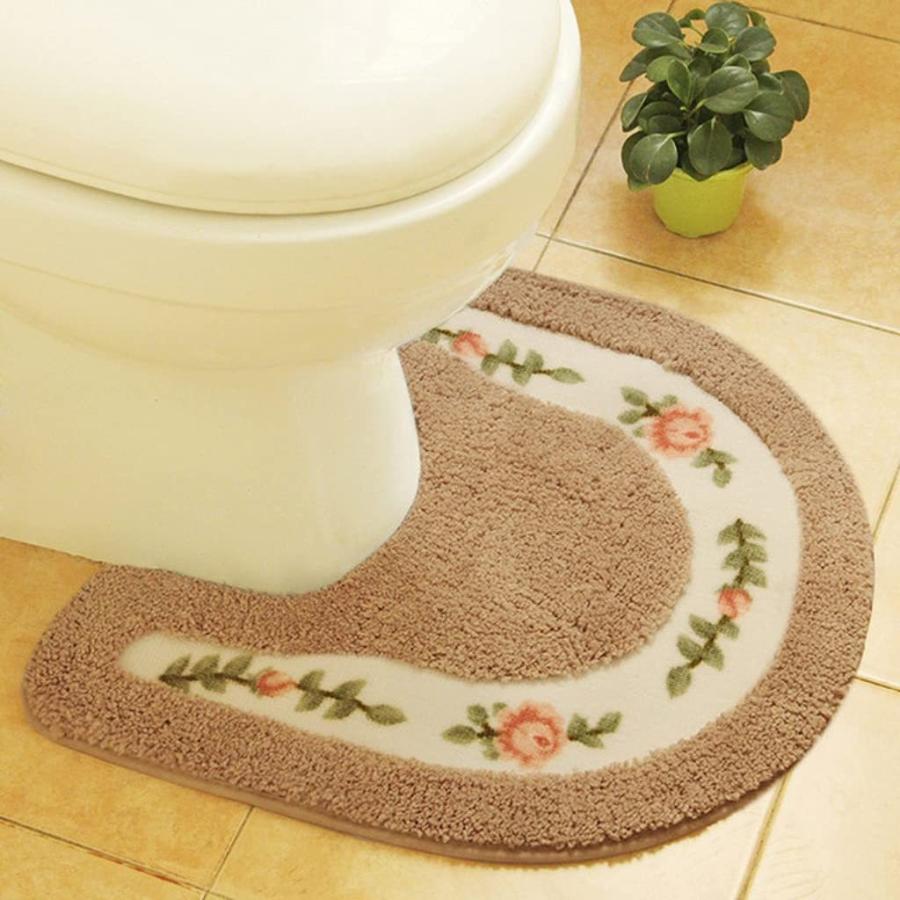 BTYAY 牧歌的なスタイルのトイレの敷物の花柄の浴室マットセットu形のトイレのカーペットの床の装飾 (Color : B)｜jokers-japan｜02