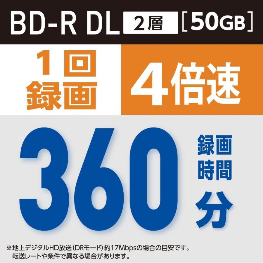 Verbatim バーベイタム 1回録画用 ブルーレイディスク BD-R DL 50GB 20枚 ホワイトプリンタブル｜jokondosan｜04