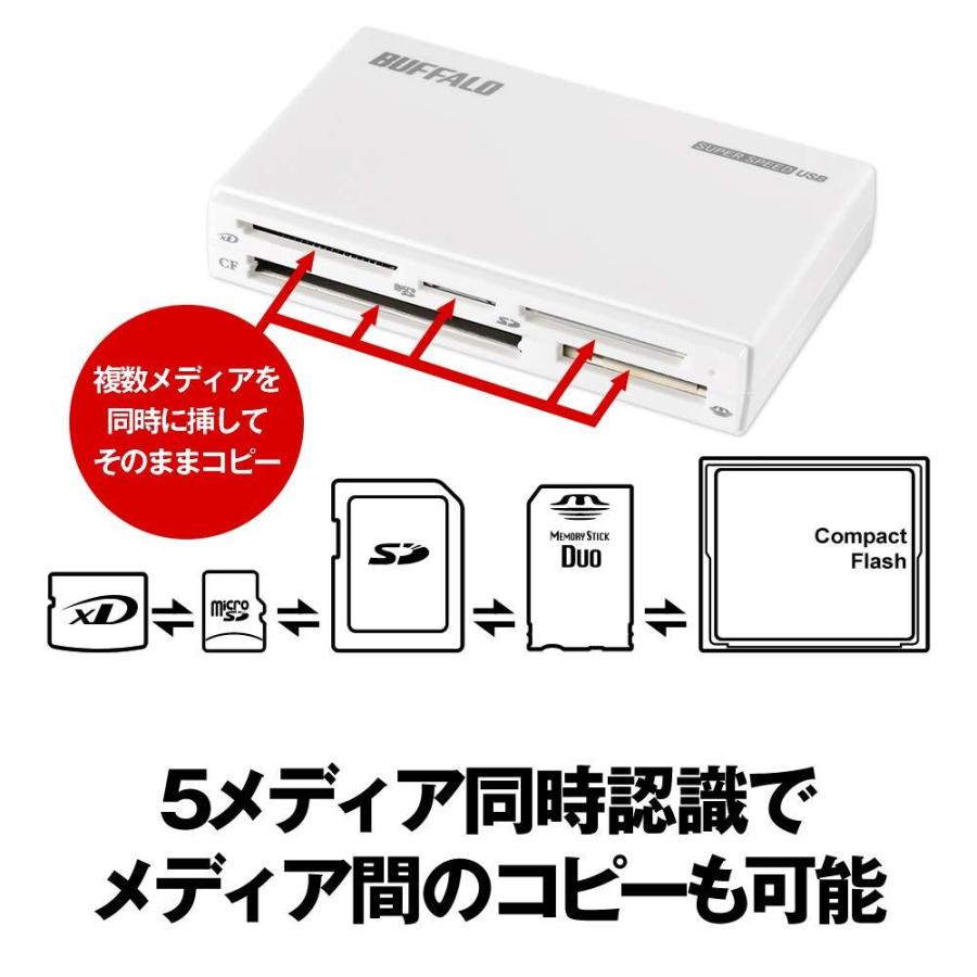 BUFFALO USB3.0 マルチカードリーダー ハイエンドモデル ホワイト BSCR508U3WH｜jokondosan｜09