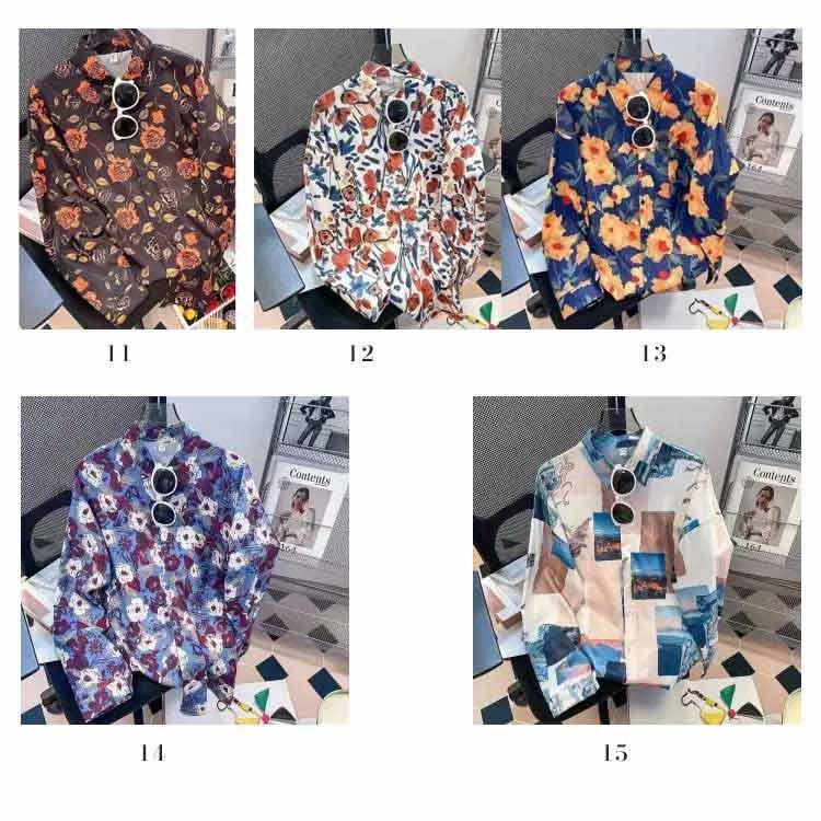 男女兼用 長袖シャツ 花柄 メンズ アロハシャツ 南国風 レディース カジュアルシャツ リゾートウェア ユニセックス 総柄 アロハシャツ ブラウス 前 |  | 08