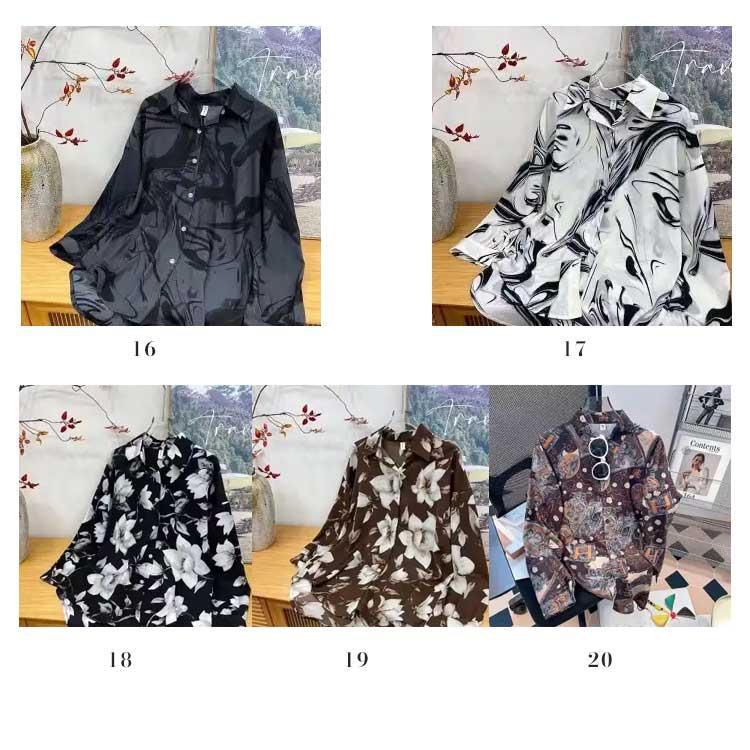 男女兼用 長袖シャツ 花柄 メンズ アロハシャツ 南国風 レディース カジュアルシャツ リゾートウェア ユニセックス 総柄 アロハシャツ ブラウス 前 |  | 09