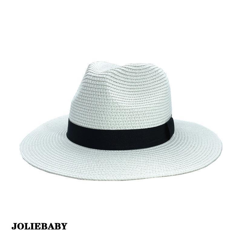 麦わら帽子 帽子 メンズ パナマ帽 ストローハット 大きいサイズ つば広 中折れ ベルト リボン UVカット レディース 日焼け防止 農作業 春 夏｜joliebaby-shop｜02